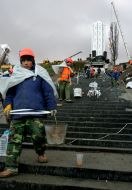 Building of the Memorial sign ”Candle of memory”