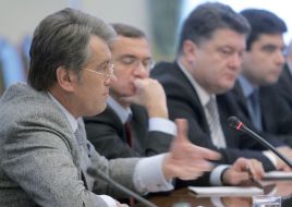 Виктор Ющенко, Александр Шлапак и Петр Порошенко