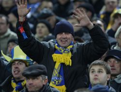 Ukraine’s soccer team fans