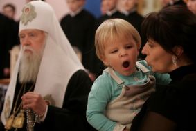 Patriarch Fіlaret and Olga Bogomolets