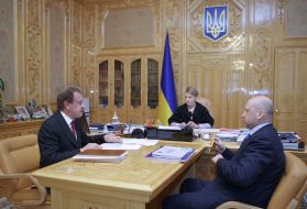 Oleg Dubina, Yuliya Timoshenko and Aleksandr Turchinov