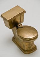Toilets collection one of exhibits (gilded toilet)