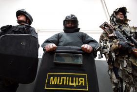 Fighters of the special division ”Berkut”