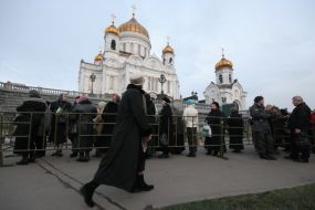 Believers stands in line