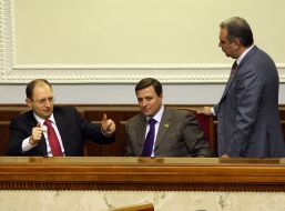 Arseniy Yatsenyuk, Nikolay Katerinchuk and David Zhvaniya