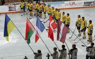 Hockey. Ukraine team vs. Denmark team