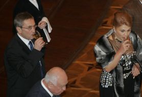 Leonid Chernovetskiy, Alina Ayvazova and Viktor Chernomyrdin