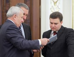 Participants of meeting of the Co-ordinating council of preparation and leadthrough in Ukraine Euro-2012