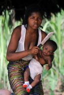 Local habitant with a child