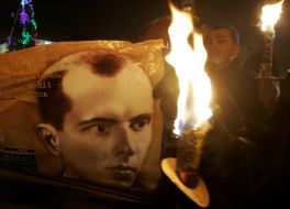 Placard with representing Stepan Banderа