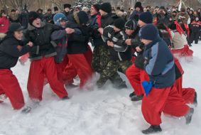 The folk walking ”Cossack Christmas”