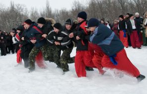 The folk walking ”Cossack Christmas”