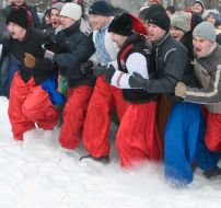 The folk walking ”Cossack Christmas”