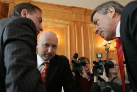 Nikolay Tomenko, Aleksandr Turchinov and Ivan Kirilenko