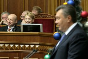 Yuliya Timoshenko, Aleksandr Turchinov and Viktor Yanukovich
