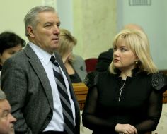 Petr Yushchenko and Oksana Bilozir