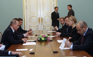 Konstantin Grishchenko, Oleg Dubina, Yury Prodan, Yuliya Timoshenko and Vladimir Putin