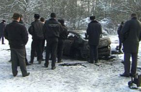 Обгоревший автомобиль «Ниссан Теана»