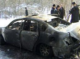 Обгоревший автомобиль «Ниссан Теана»