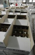 Boxes with the bottles of cognac