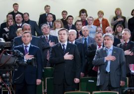 Valentin Nalivaychenko, Stepan Khmara and Pavel Movchan