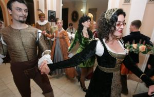 Participants of ball ”Lorenzo Medici il Magnifico’s carnival”
