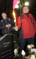 Participants of action devoted anniversary of memory of heroes Krut