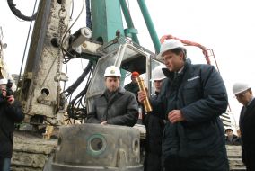 Gobbing of symbolic capsule with the message to the future generations