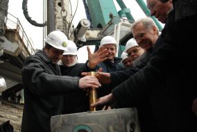 Gobbing of symbolic capsule with the message to the future generations