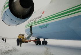 Aircraft Ruslan (An-124) towing