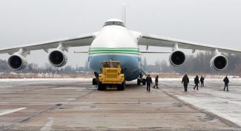 Aircraft Ruslan (An-124) towing