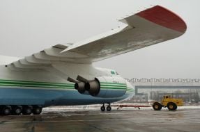 Aircraft Ruslan (An-124) towing