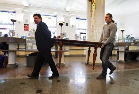 Employees of the Ukrainian state enterprise of postal connection