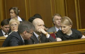 Grigoriy Nemyrya, Aleksandr Turchinov and Yuliya Timoshenko