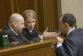 Aleksandr Turchinov, Yuliya Timoshenko and Andrey Kozhemyakin