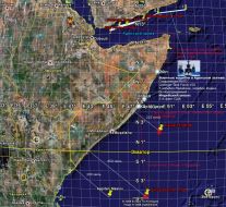 Карта місця захоплення сомалійськими піратами судна ”Фаїна”
