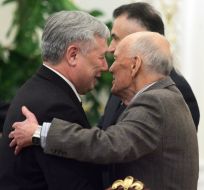 Boris Paton and Yury Ekhanurov