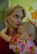 Darya Gubar with her mother