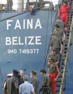 ”Faina” Ukrainian crew command members go down on a ladder