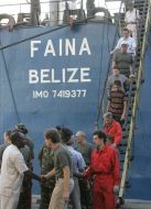 ”Faina” Ukrainian crew command members go down on a ladder