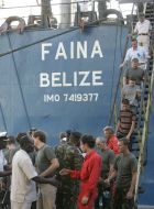 ”Faina” Ukrainian crew command members go down on a ladder