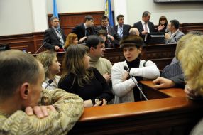 Представители участников пикетирования Киевской горадминистрации