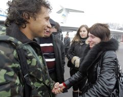 ”Faina” Ukrainian crew command member in an air-port ”Borispol”
