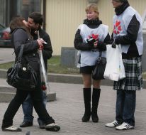 Young people are kissed