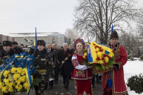Участники торжественных мероприятий по случаю 65-й годовщины Корсунь-Шевченковской битвы