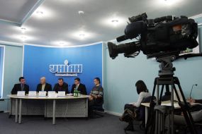 Press-conference participants in UNIAN