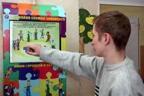 Senior of graduation class of boarding school for deaf children