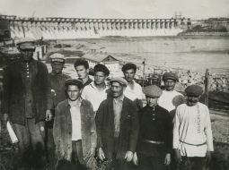 Workers at the building