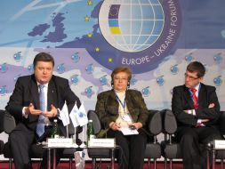 Petr Poroshenko, Jelena Hoffmann and Tomash Mironchuk