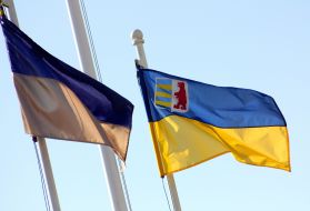 Официальный флаг Закарпатской области и флаг Ужгорода